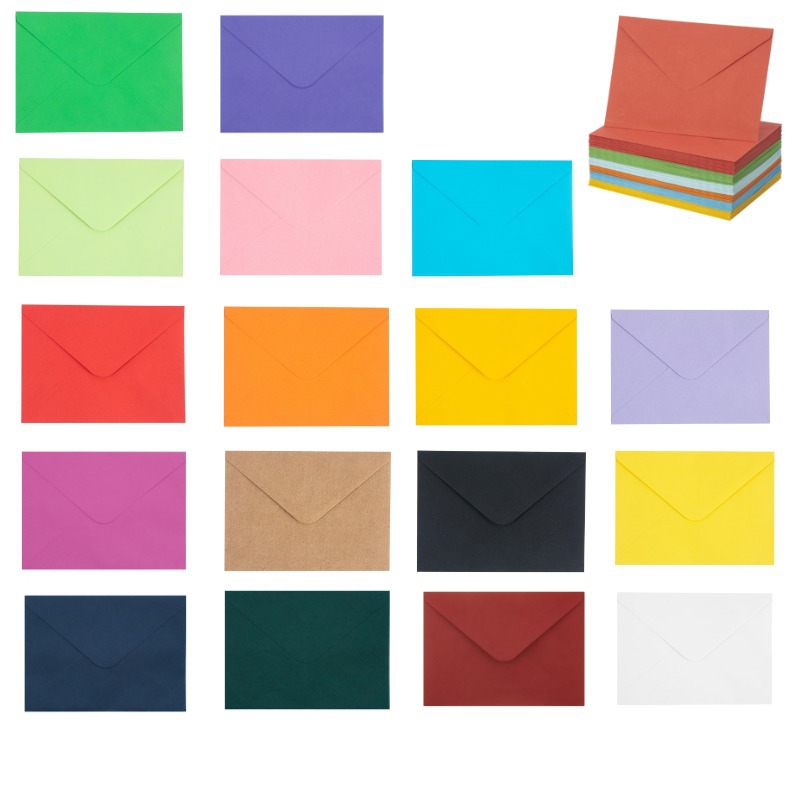 Cross-Border Hot Selling Mini Colorful Envelope Wholesale Western-Style Membership Card Invitation Triangular Saliva Glue Small Envelope