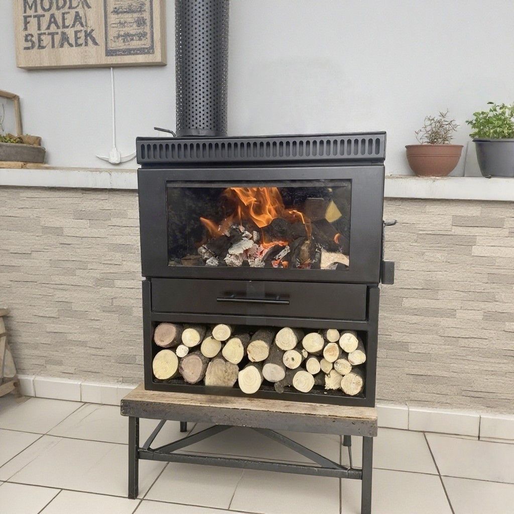 New Real Fire Wood-Burning Fireplace Firewood Household Heating Living Room Rural B&B Decorative Heating Stove