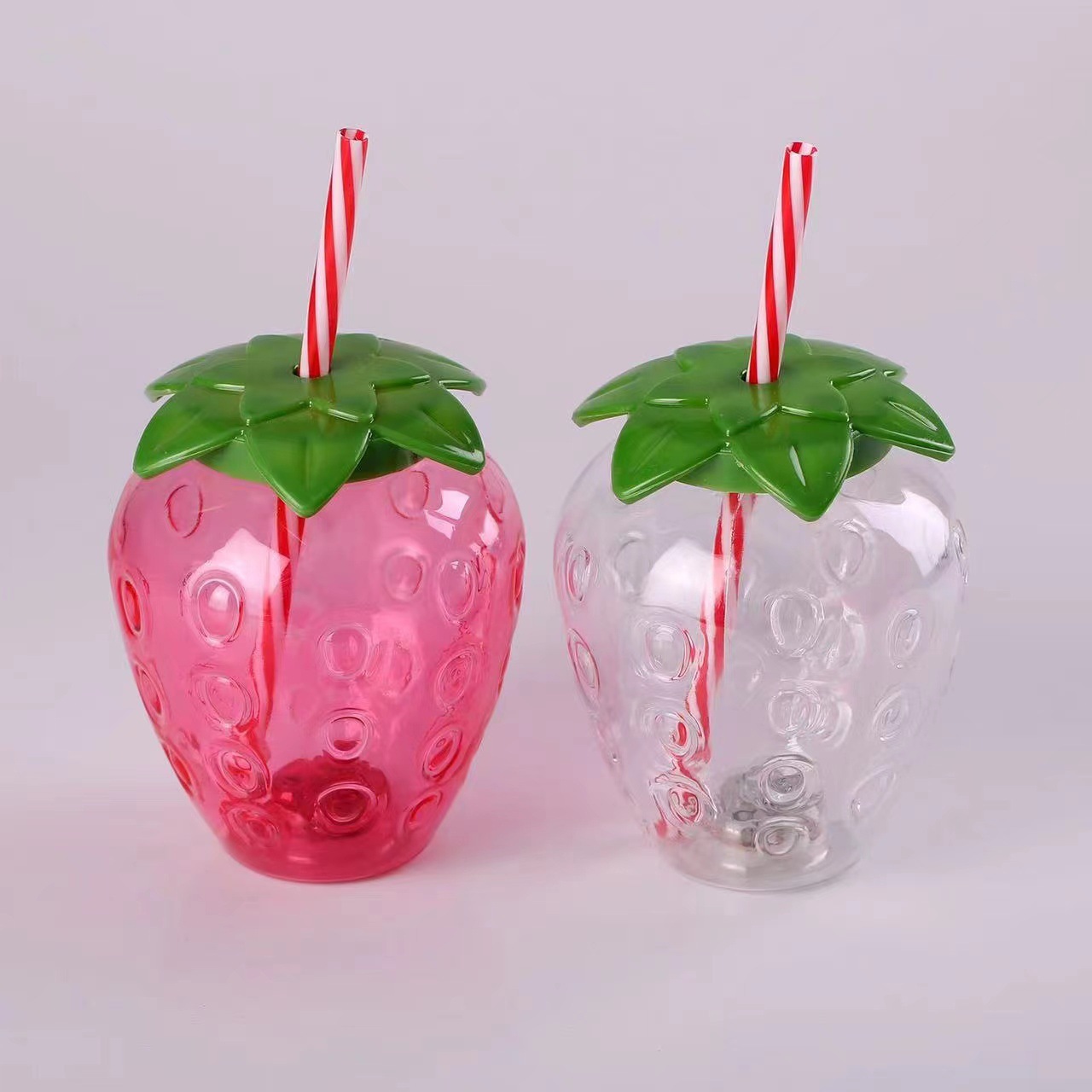 Strawberry plastic straw cup net red explosion 500ml food grade PET disposable milk tea juice beverage cup
