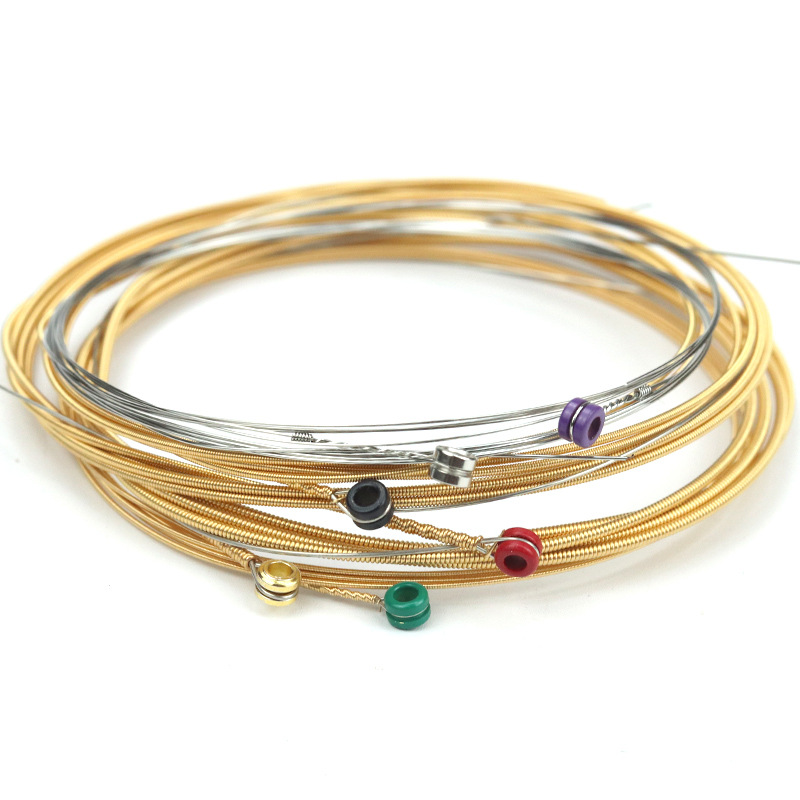 Set of 6 Brass Strings for Acoustic Guitar, Including Single Strings for the 1St, 2Nd, and 3Rd Strings