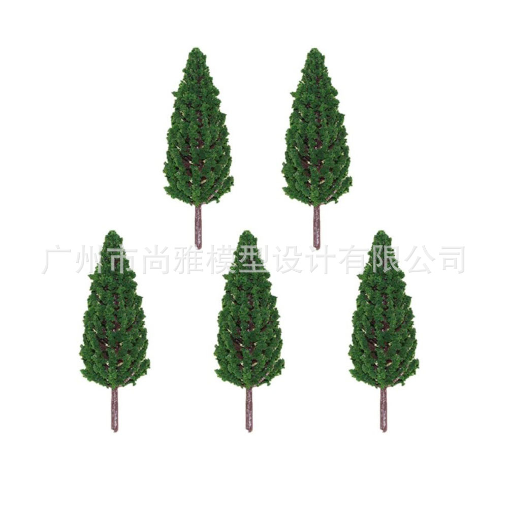 Building Model Train Sand Table Material Simulation Model Tree Mini Plastic Pine Tree Dark Green Different Height Model