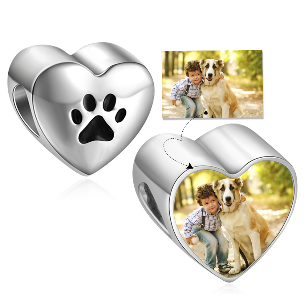 DIY Beaded Bracelet Necklace Dual-use Accessories S925 Sterling Silver Beads Sticker Photo Foreign Trade in stock Wholesale