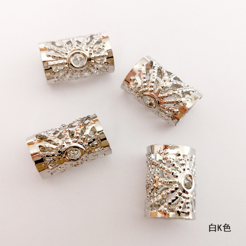 Iron electroplated wig dirty braid hair ring iron copper hollow hair decorative hair buckle diy hair accessories 10*15mm