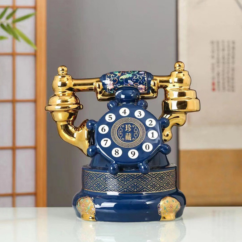 Jingdezhen Ceramic Wine Bottle 3kg Telephone Wine Bottle 3kg High Temperature Color Glaze Home Furnishings Wine Jar Wine Pot