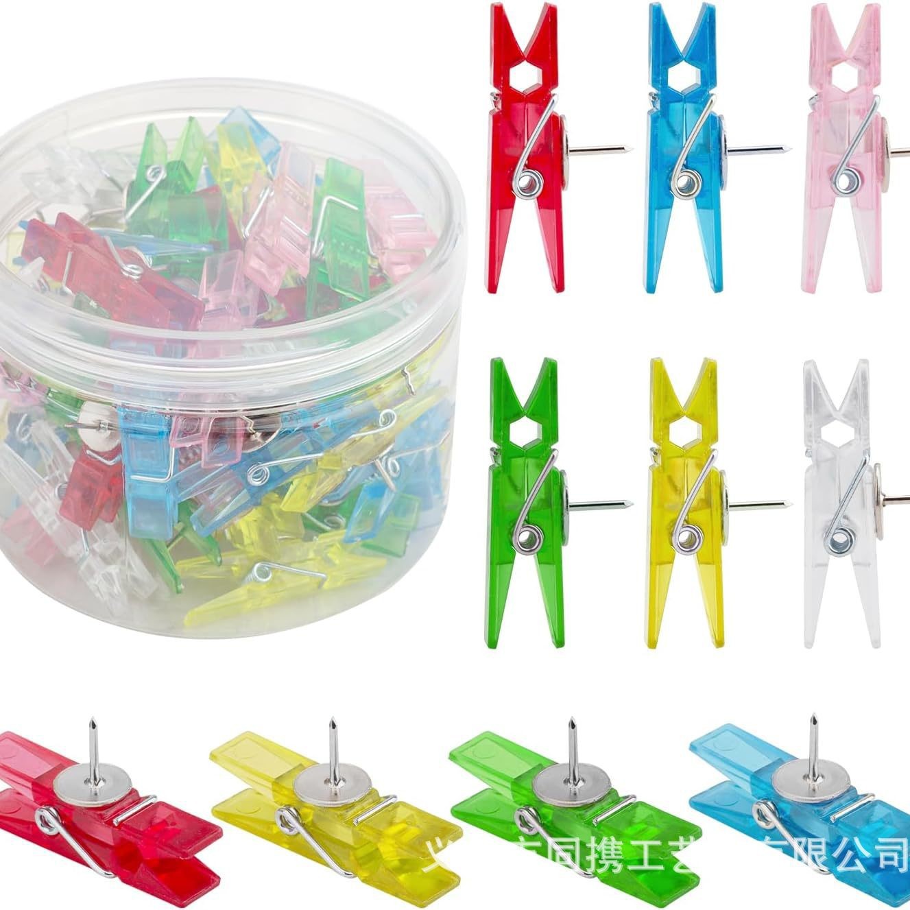 Креативные офисные канцелярские пластиковые прозрачные цветные зажимы для фотографий, ручная работа, декоративные зажимы для cork board