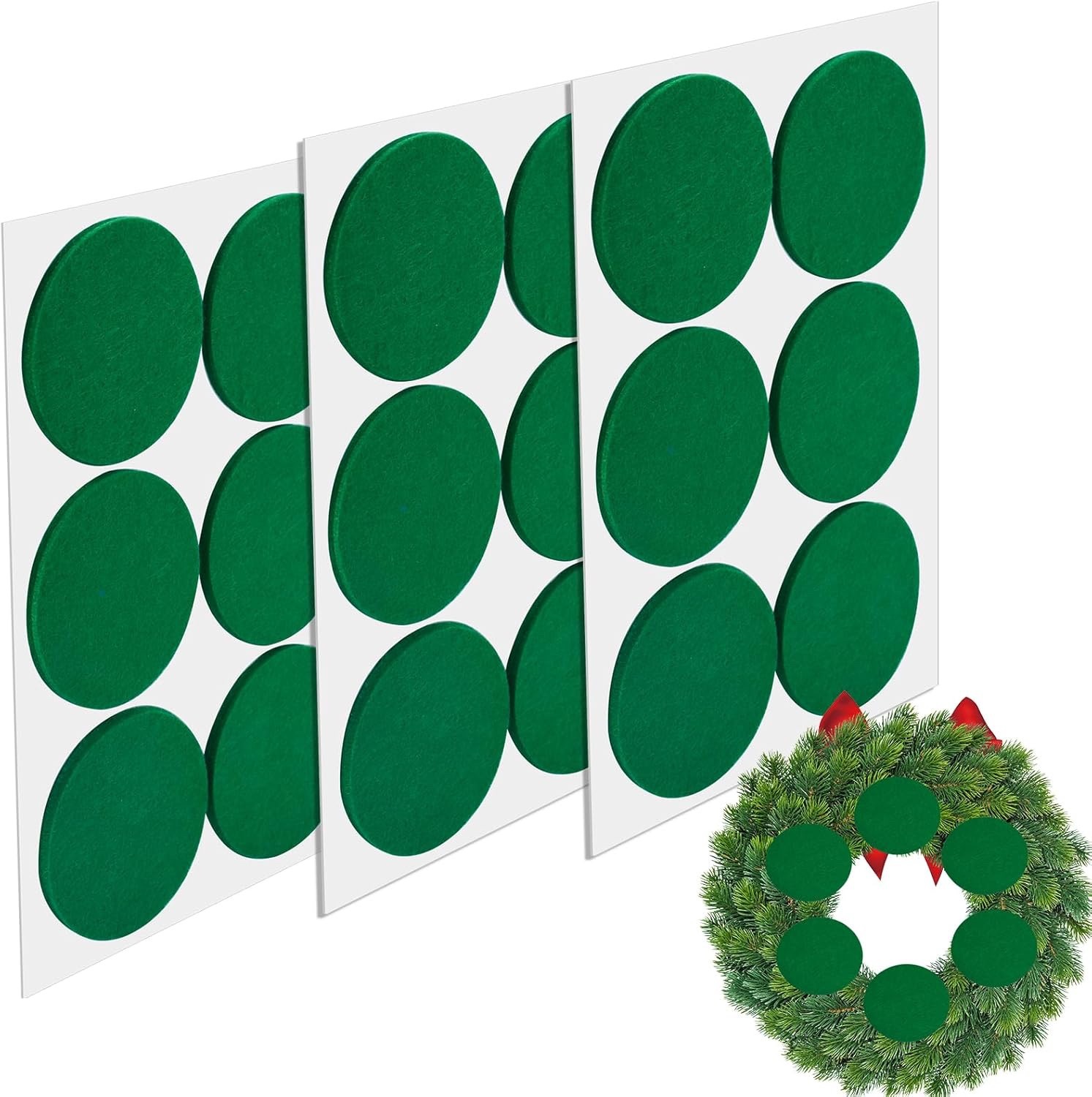 Коврик для венка, защитный мат для двери, зеленый фетр, подкладка для венка, предотвращает повреждения двери, царапины и вмятины