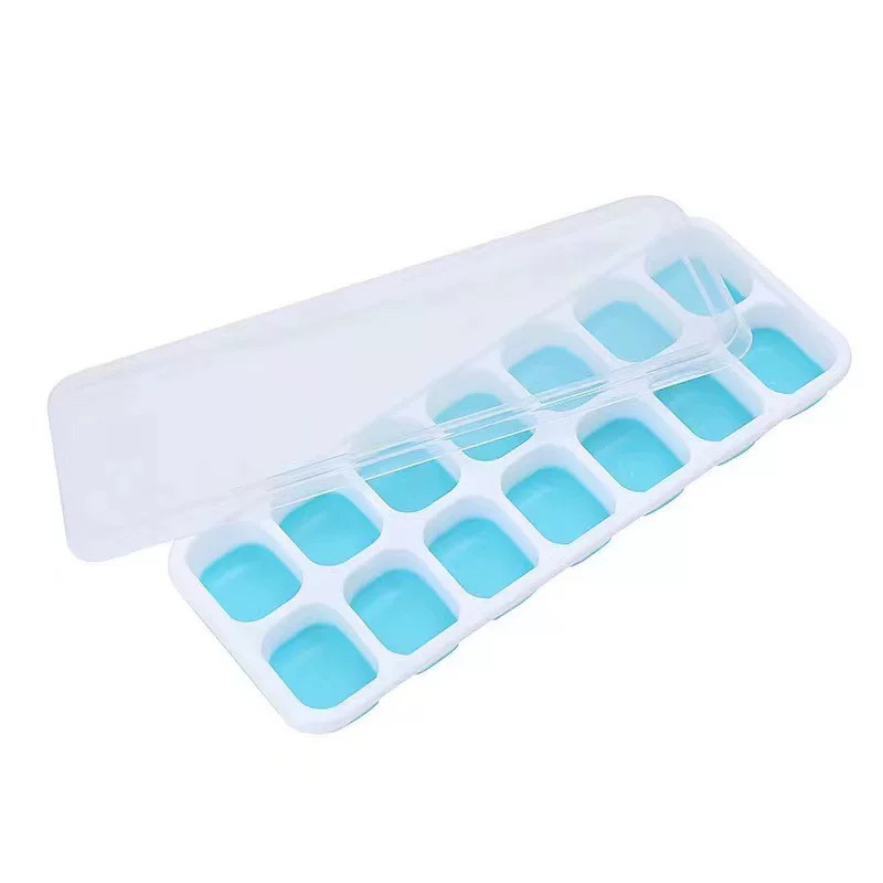14 Ice Cube square ice cube mold with lid silicone ice cube soft bottom easy demoulding ice box homemade ice cube box