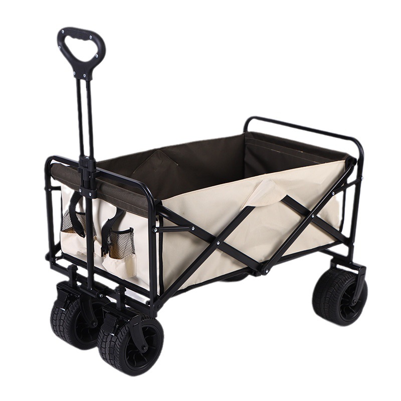 Outdoor Camper Car Camping Car Portable Picnic Trolley Small Trailer Camping Stall Folding Trolley Cross Border