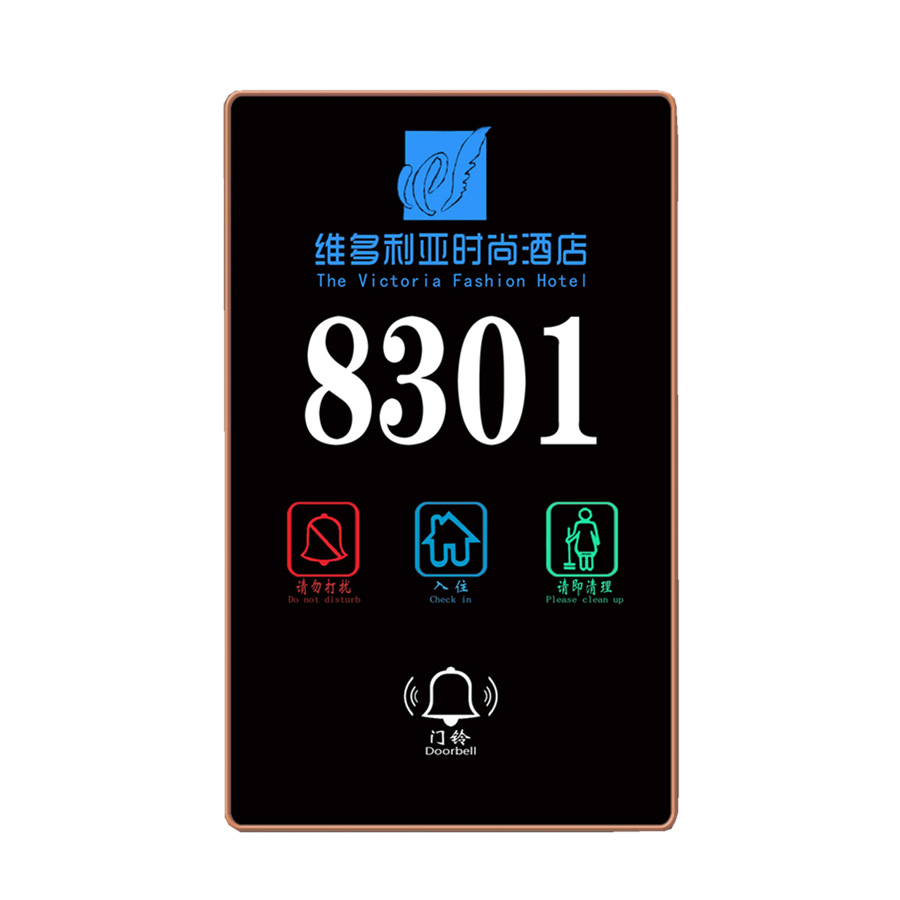 Hotel Smart Door Display Luminous Digital Door Number with Light Led Room Number Plate Digital Door Display Manufacturer Accessible Luxury