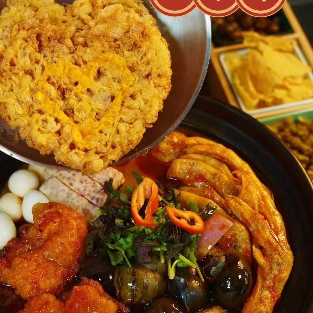 Golden Heart Bursting Fried Egg Commercial Wholesale Semi-Finished Product Fried Egg Snail Rice Noodles Rice Noodles Side Dish Companion