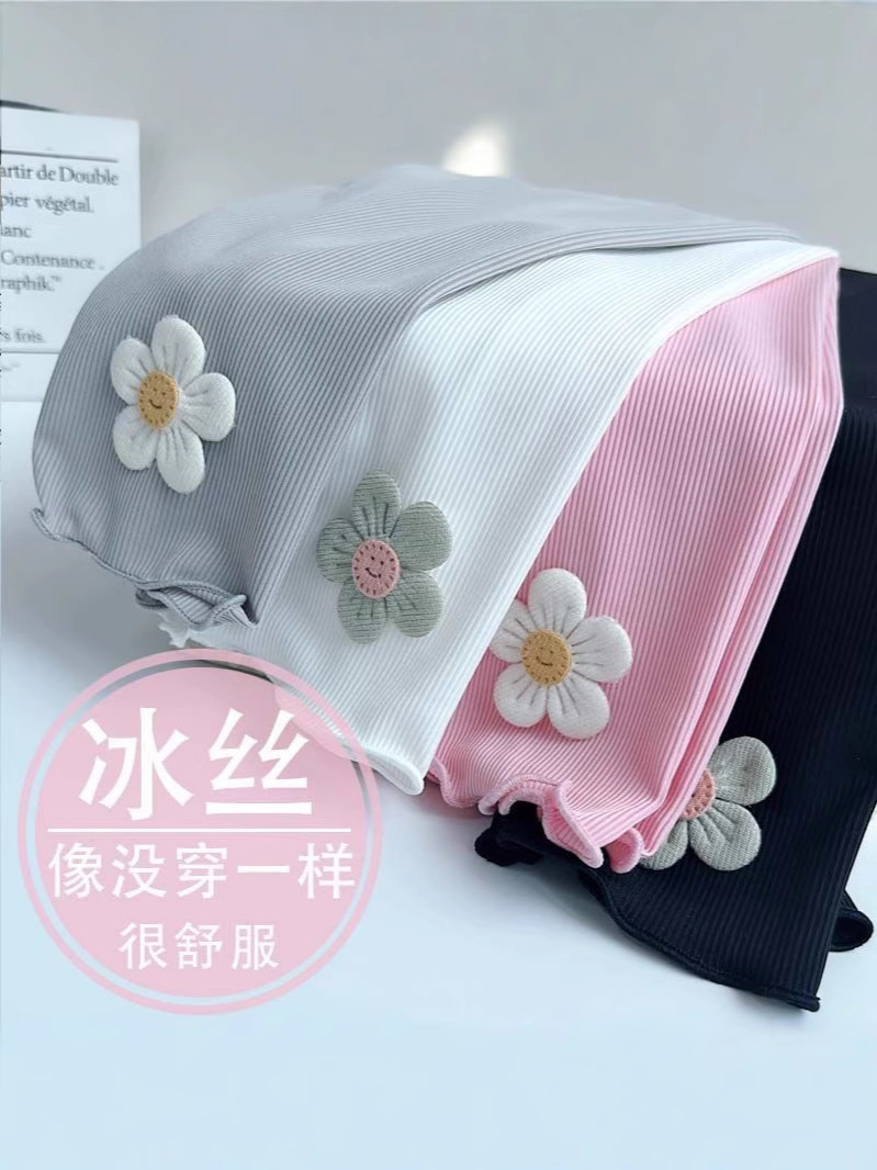 Girls' Summer Thin Leggings Children's Ice Silk Capri Pants for Toddlers and Young Children Ultra-Thin High-Elasticity Wearable Pants for Summer