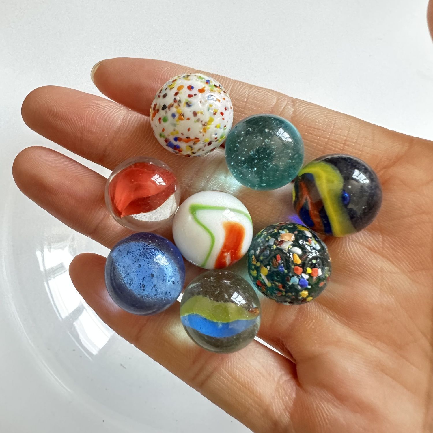Colorful Transparent Solid Color Glass Marbles 16mm Childhood Yo-Yo Kindergarten Toy