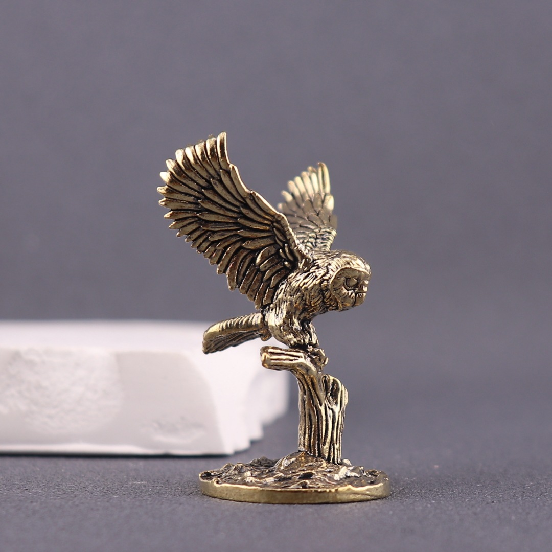 Creative Brass Branch Owl Ornaments Copper Sculpture Crafts Desktop Ornaments Creative Personalized Retro Copper Ornaments