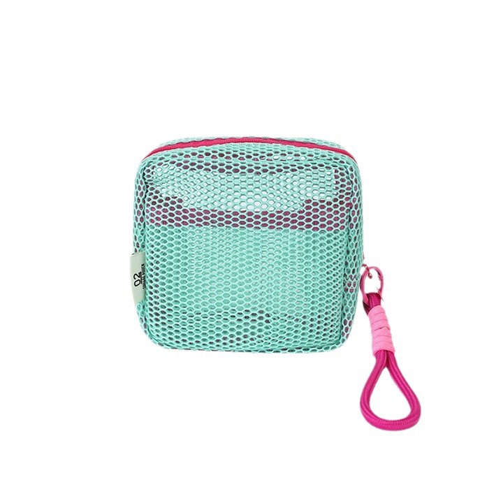 Dopamine Mesh Tofu Bag New Portable Storage Bag Mesh Small Cosmetic Bag Lipstick Portable Small Square Bag