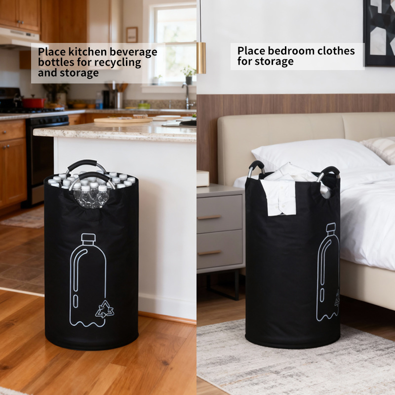 Cross-Border New Foldable Laundry Basket, Dirty Clothes Basket, Soda Can Recycling Bin, Large Capacity Clothes and Toy Storage Bag