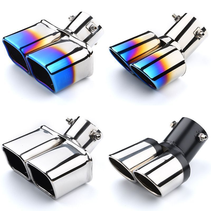 Car tail throat modification Universal Stainless Steel muffler tail gas Hood decoration single pipe car exhaust pipe universal tail pipe