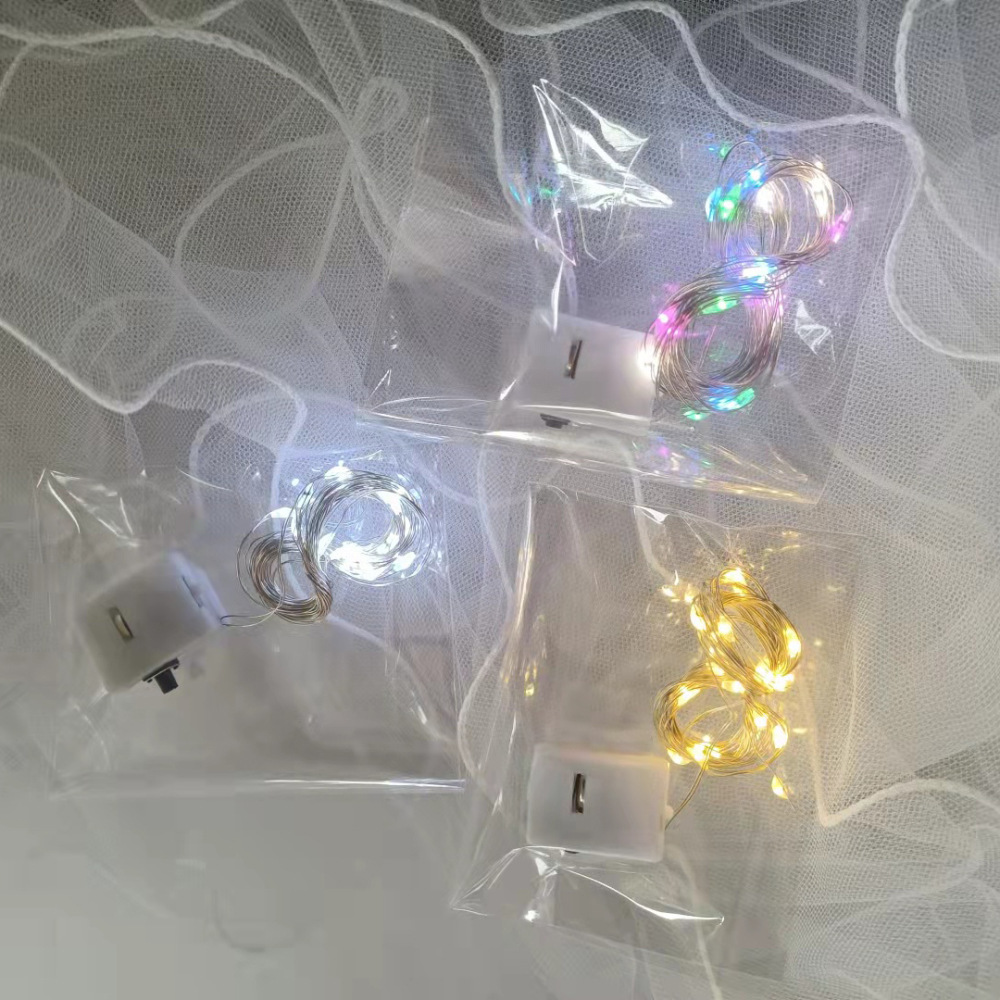Led Light String Light Small Light Bouquet with Decorative Light Stall Atmosphere Light Copper Wire Light with Flash Small Colorful Light String