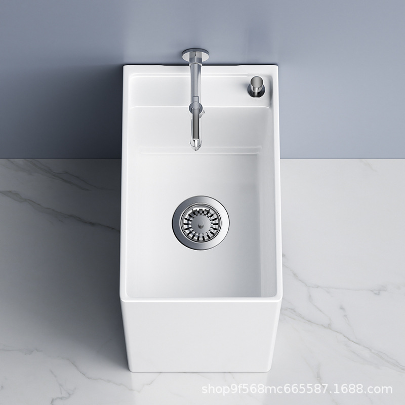 Narrow and Long Integrated Mop Sink for Home Use, Suitable for Balcony, Floor Mop Basin, Bathroom Mop Sink, Mop Sink Trough