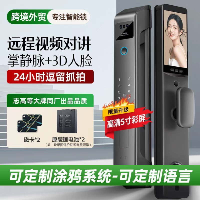 Замок с распознаванием вен ладони, 3D замок с распознаванием лица, замок с паролем, замок с отпечатком пальца, мониторинг, кросс-бордерный замок с граффити