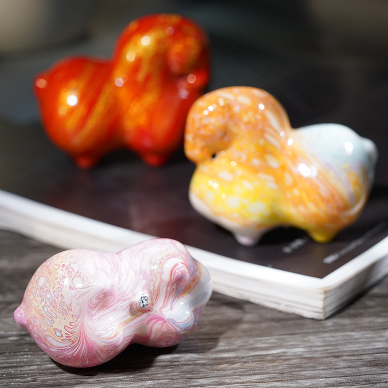 Large Lacquerware Tang Horse Small Ornaments Zodiac Horse Desktop Ornaments Hand-Held Pieces Wooden Crafts Decorative Toys