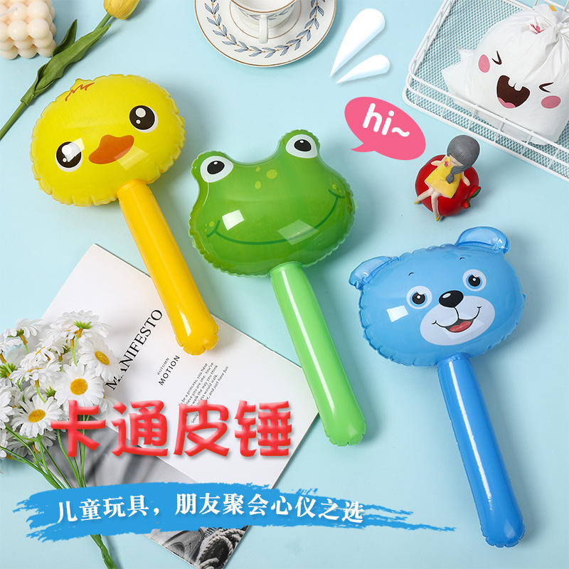 Animal Head Long Stick, Kidsren's Inflatable Toys Wholesale, Small Inflatable Bell Hammer, Floor Push Gifts, Street Stalls Hot Sale