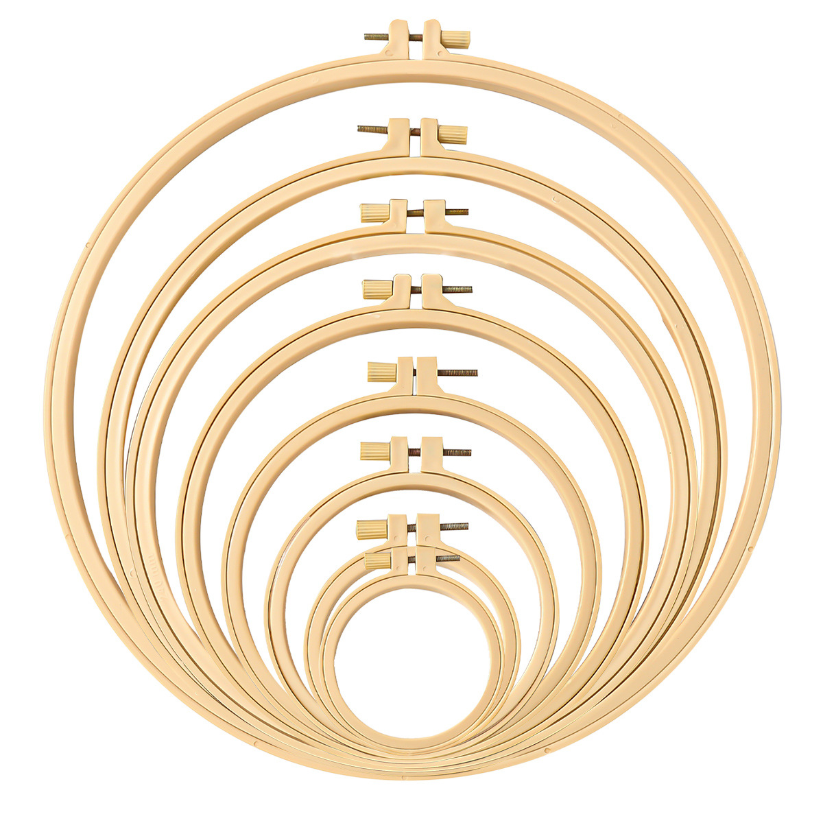 Cross-border embroidery cross-stitch embroidery imitation bamboo embroidery manual diy mini embroidery ring adjustable plastic embroidery inner ring