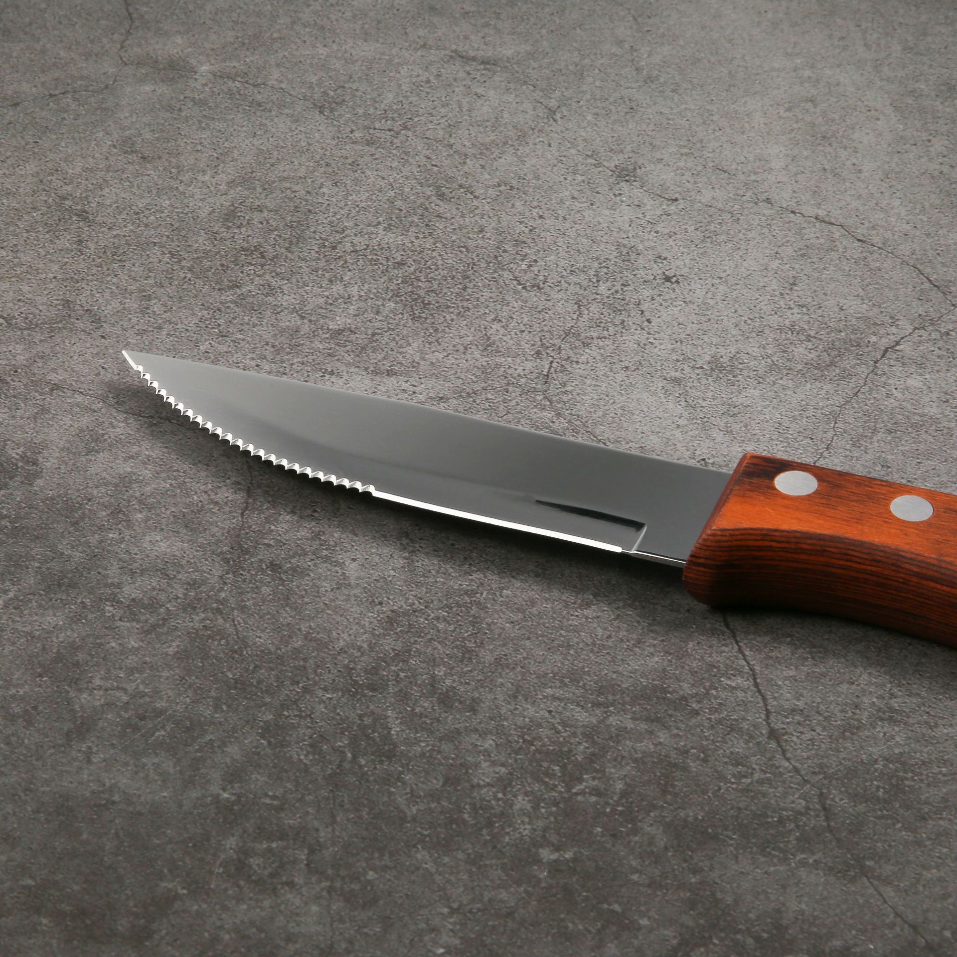 Brazilian Brown Wood Mirror Light Steak Knife Western Food Knife and Fork Set Wooden Handle Steak Fork Export Stainless Steel Table Knife