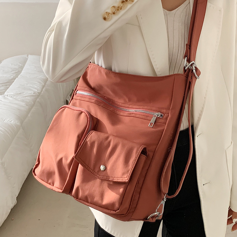 K-Style Ins Versatile Large-Capacity Bag for Women 2025 New Trendy Nylon Cloth Shoulder Bag Student Crossbody Canvas Bag