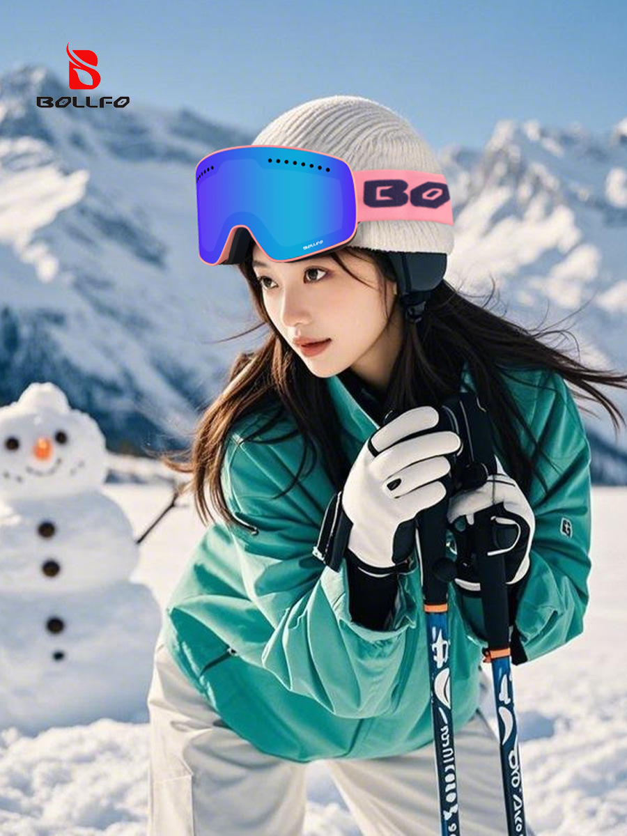 New Cylindrical Magnetic Suction Outdoor Ski Glasses Large Vision Double Layer Anti-fog Snow Goggles Winter Outdoor Professional Ski Goggles