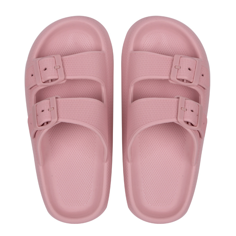 2026 New Thick-Soled Slippers, Wear-Resistant Double Buckle Eva Sandals, Couple's Summer Women's Outdoor and Indoor Slippers with a Soft Cushioning Feel