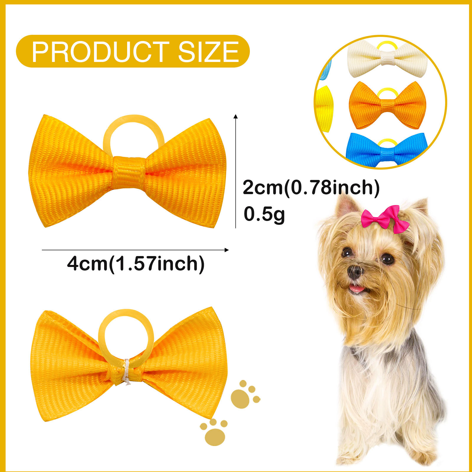 Amazon's New Cute Macaron Color Solid Color Pet Head Flower Rubber Band Hair Tie Headdress Cat and Dog Accessories in Stock