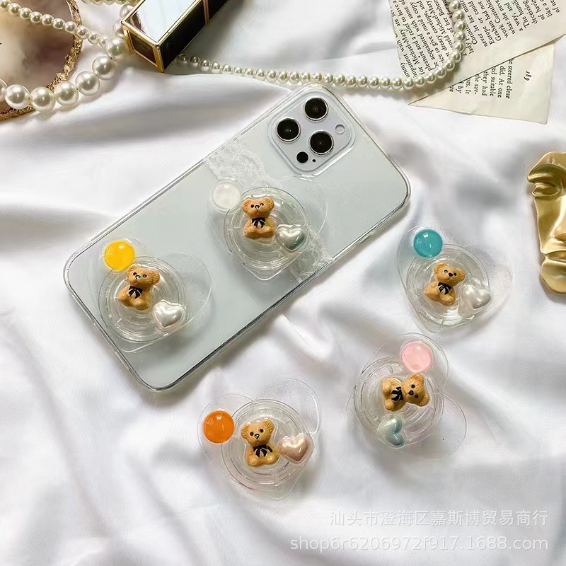 Mobile phone transparent airbag bracket flat groove transparent airbag acrylic adhesive retractable lazy mobile phone bracket