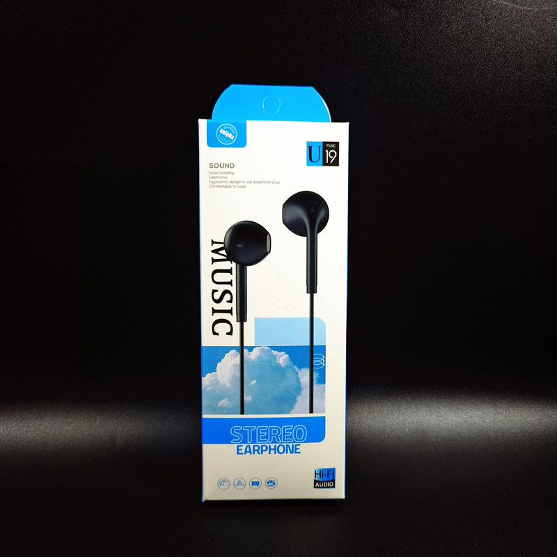 XU19 Series Wired Headset In-Ear Mobile Phone Wire Control 3.5 Round Hole Flat Ear In-Ear Headset