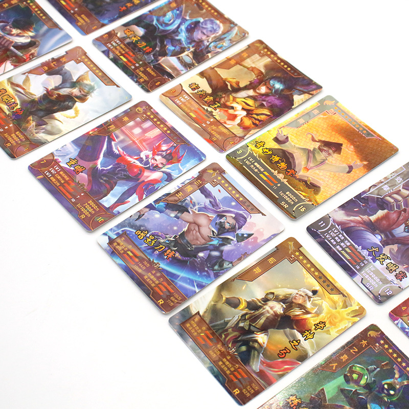 King of Glory Card Embossed Refraction Uv Hot Stamping Process Customized Game Card Animation Peripheral Board Game Plastic Card