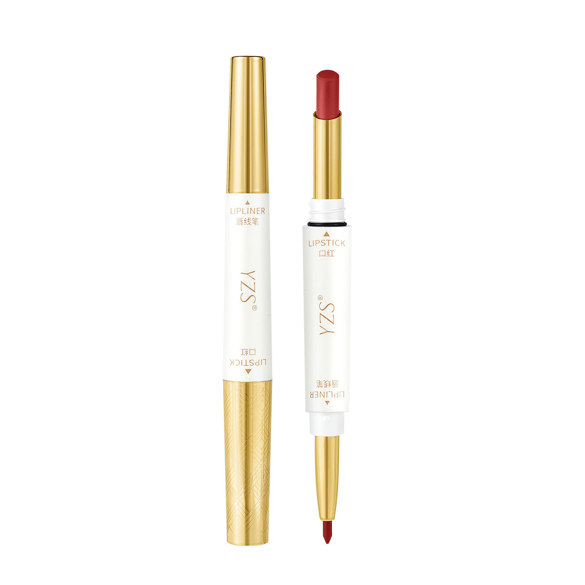 Soft Mist Non-Stick Cup Double-Ended Lipstick Lip Liner Double-Ended Waterproof Non-Fading Matte Non-Fading Long-Lasting Whitening for Women