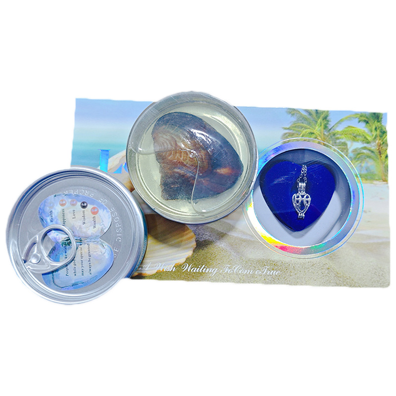Small Pearl Mussel Necklace Gift Box suit One Mussel One Pearl School Commissary Supermarket Stall Foreign Trade Blind Box