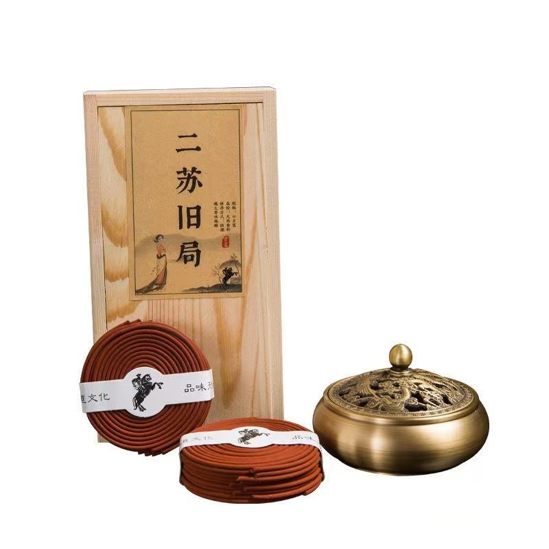Danilo Wooden Box Incense Stick Aromatherapy Nha Trang Sandalwood Incense Stick with Copper Incense Burner Incense Stick Agarwood Without Incense Burner