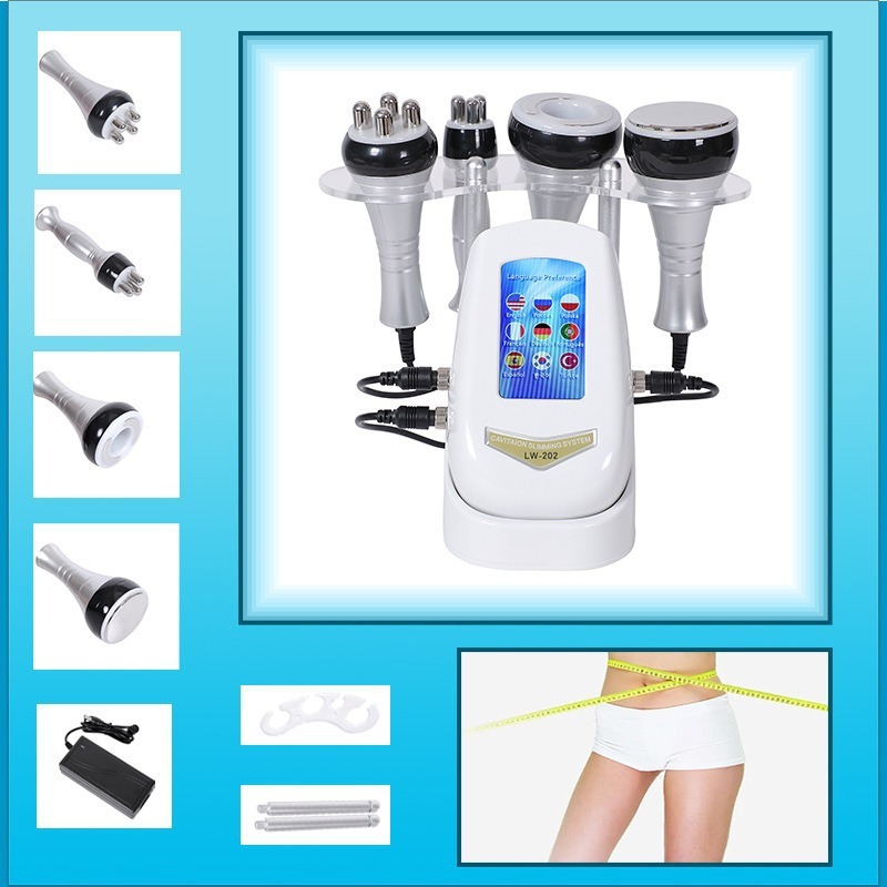 Cross-Border Four-In-One Beauty Instrument Three-In-One 40K Ultrasonic Cavitation Machine Negative Pressure Massage Care Introduction Body Beauty Instrument