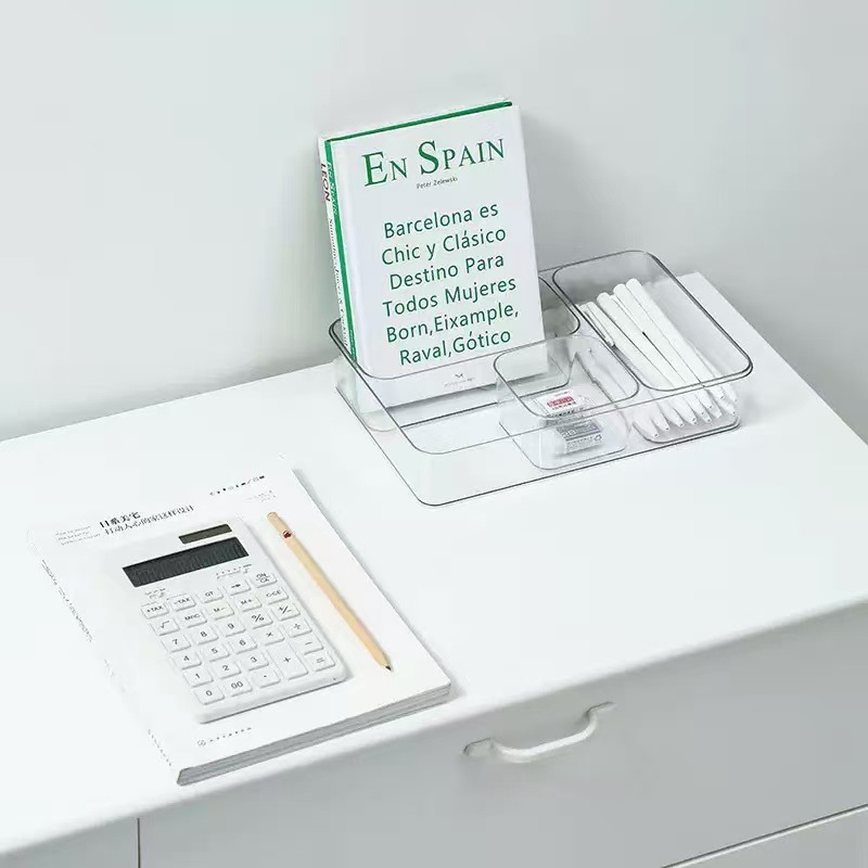 Drawer Storage Box Acrylic Compartment Organizer Desktop Transparent Thickened Plastic Home Dormitory Cross-Border