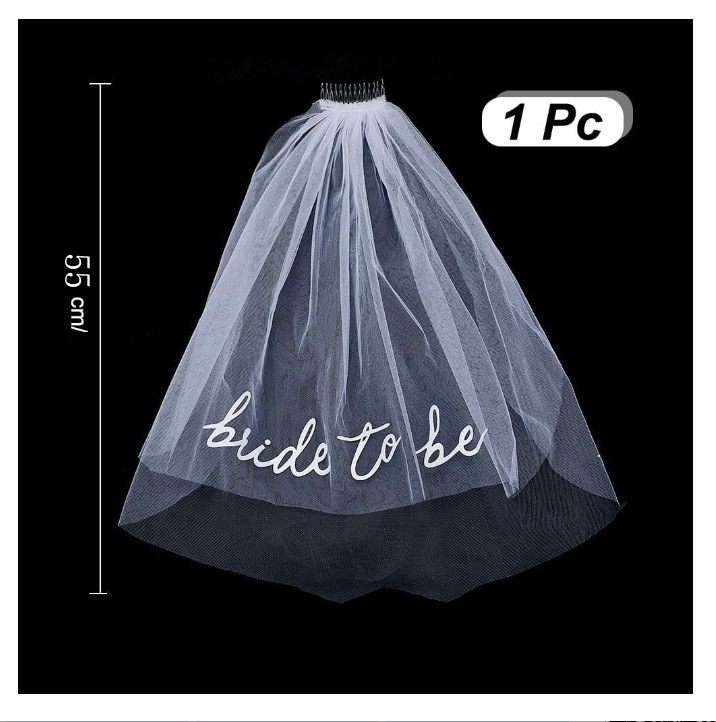 European and American bachelor party bridal veil bride to be party bronzing word comb veil rose gold veil