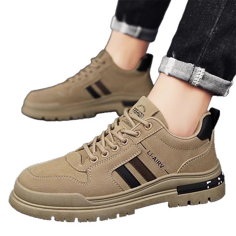 Men's Shoes 2026 Spring and Autumn New Style Men's Retro Workwear Thick-Soled Work Shoes for Construction Sites, Work, and Labor Protection, Non-Slip and Wear-Resistant