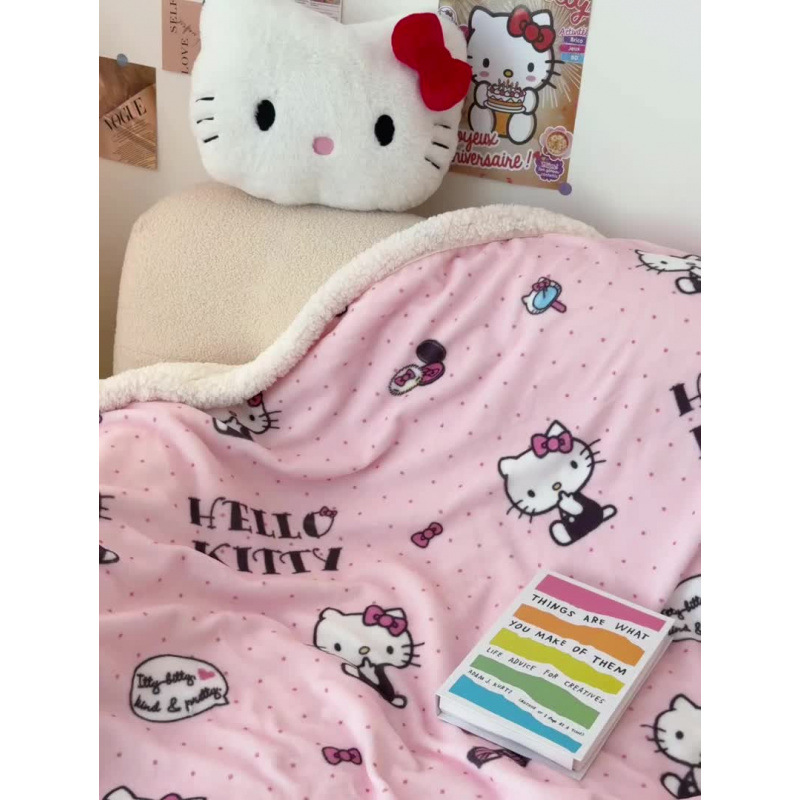 New Genuine Sanrio Series Multifunctional Invisible Zipper Thickeneded Warm Lamb Velvet Blanket Cover Blanket