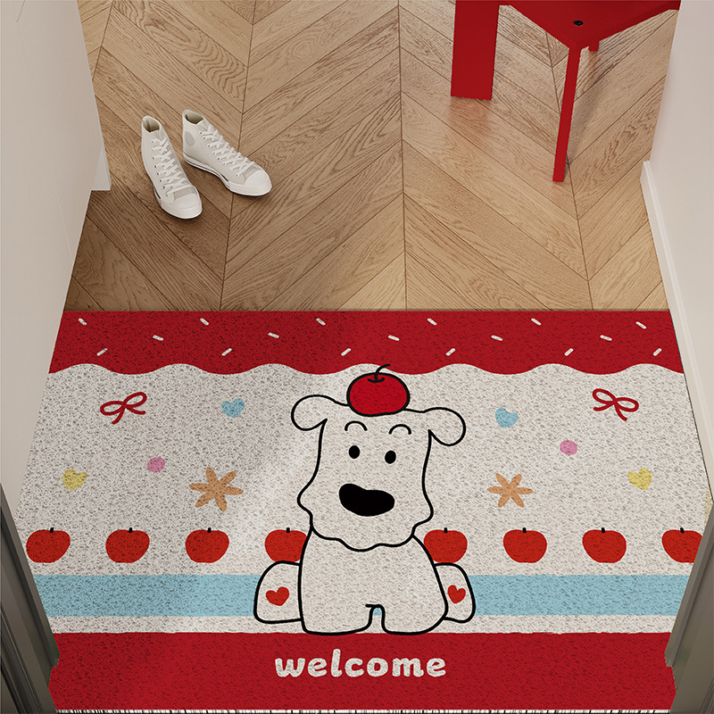 Dopamine Puppy Butterfly Festival Entrance Shoe-Changing Floor Mat Silk Loop Non-Slip Foot Mat Entrance Door Mat Can Be Cut