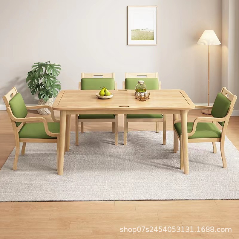 Elderly-Friendly Furniture Solid Wood Elderly Dining Tables and Chairs Nursing Home Elderly Apartment Dining Tables and Chairs Health Care Institution Elderly-Friendly Tables and Chairs