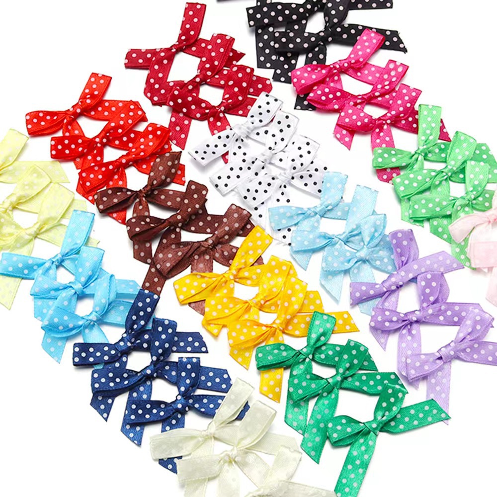 Ribbon Polka Dot Colorfulful Gift Decoration Bow Clothing Accessories Accessories Hairpin Accessories DIY Hand-tied Bow