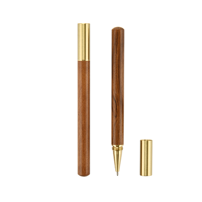 Business Stationery Supplies Gifts Metal Brass Wood Pen Custom Logo High-End Solid Wood Signature Advertising Pen Wholesale