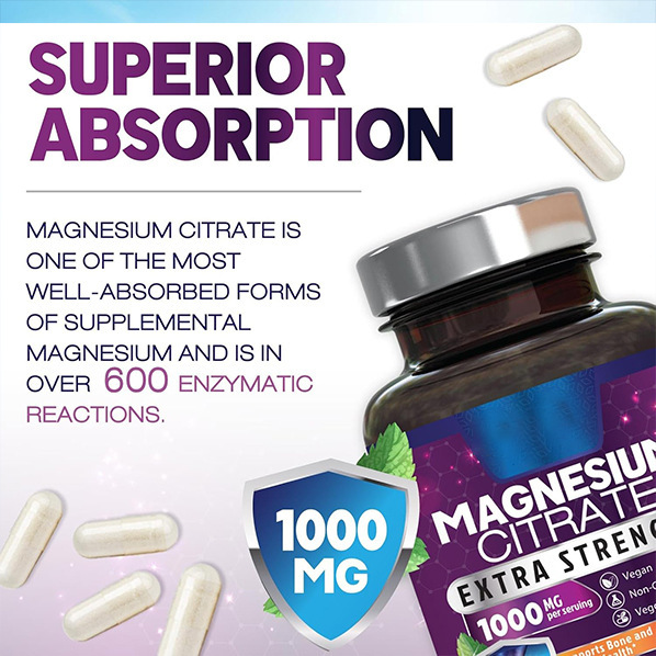 In Stock with Free Shipping Amazon Cross-Border Popular Magnesium Citrate Capsules Magnesium Citrate Source Factory