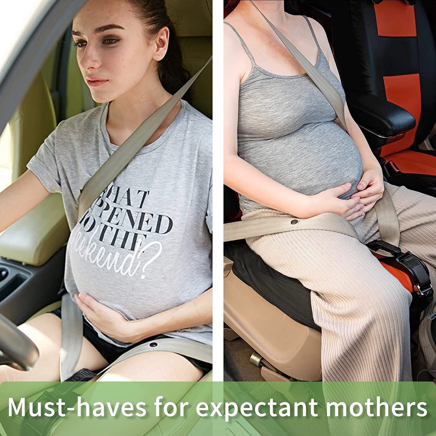 Car Safety Belt for Pregnant Women, Safety Buckle, Anti-Collision Belt Adjuster, Mommy Driving to Prevent Belly Strangulation, Pregnancy Safety Belt