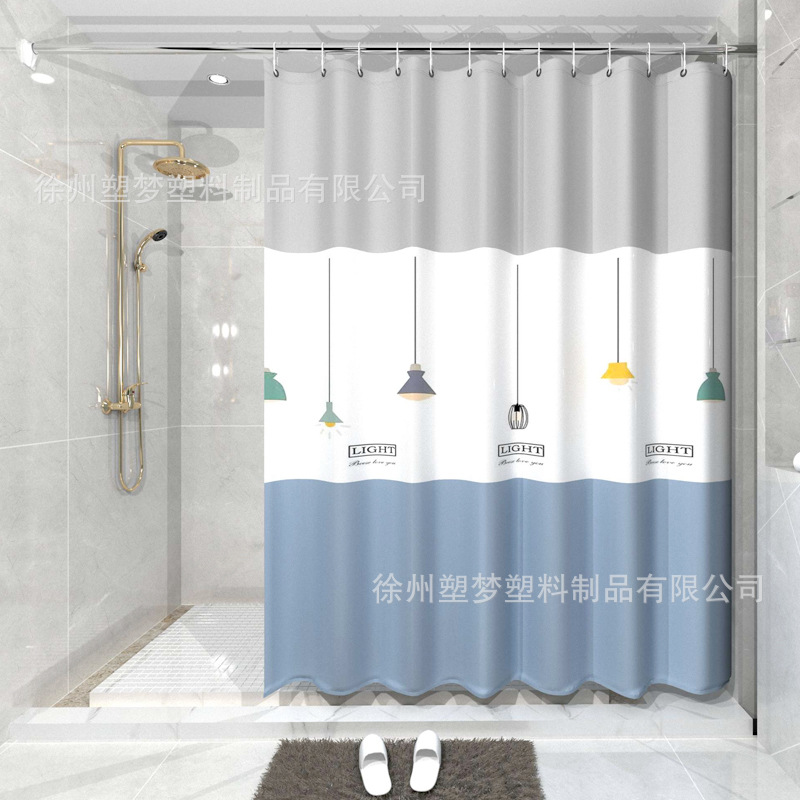 Cross-border Explosions peva Shower Curtain Waterproof Mildew-proof Bathroom Toilet Hole-free Partition Curtain Door Curtain