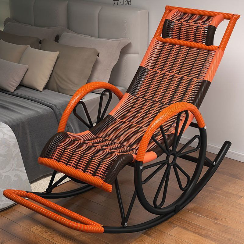 Leisure Rattan Chair Rocking Chair Lounge Chair Rocking Lazy Chair Rattan Chair Adult Home Outdoor Living Room Balcony Nap Elderly Factory